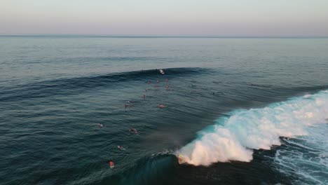 surfeando en las olas del mar tropical
