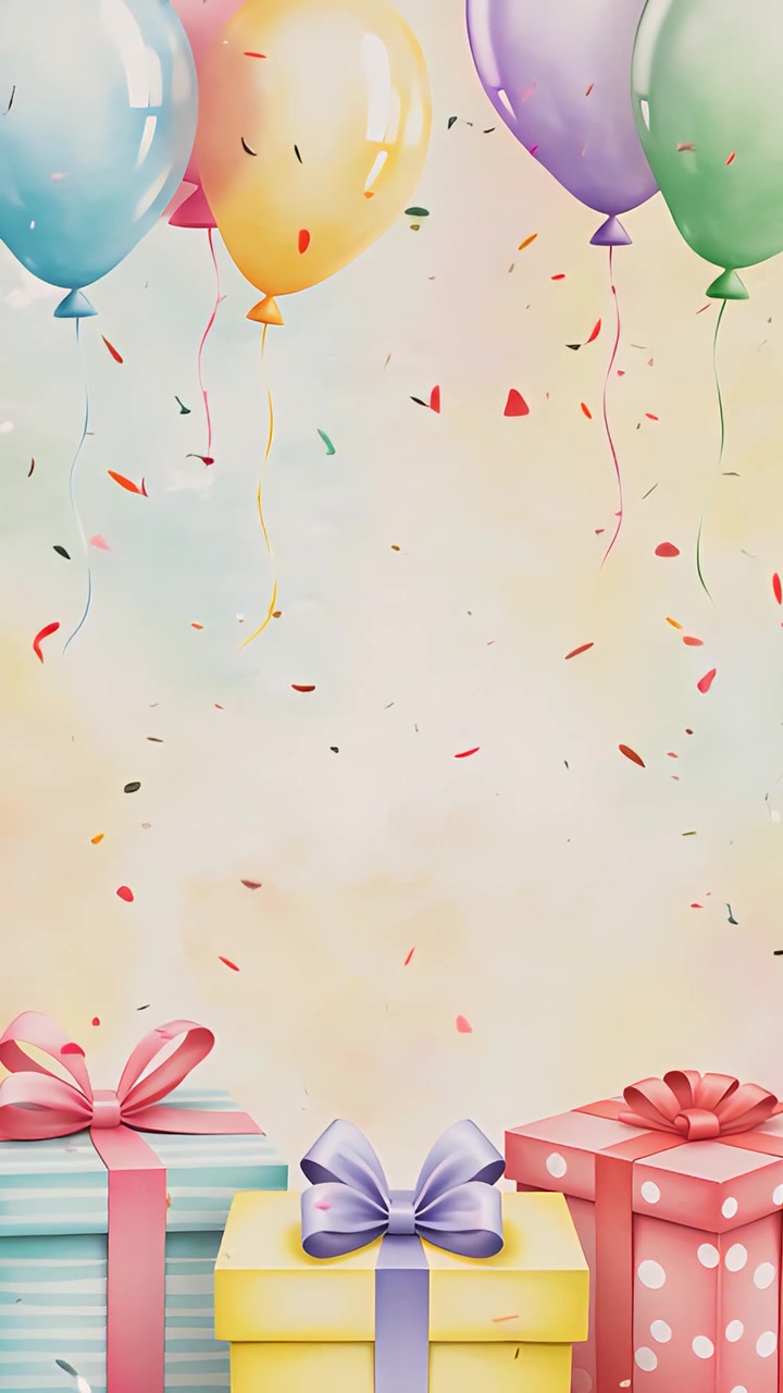 Fondo de cumpleaños con globos 4K