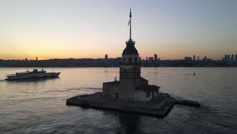 sunset on the maiden’s tower uskudar istanbul turkey