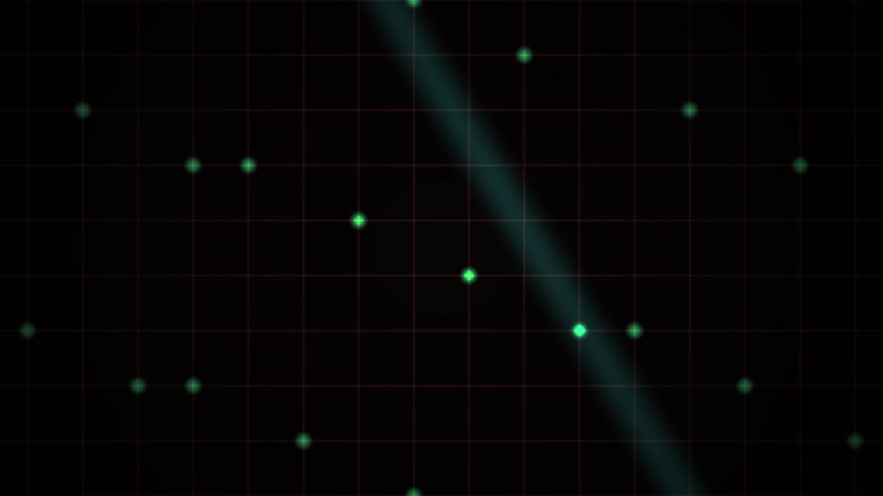 Abstract Digital Grid Background with Scanning Light Beam