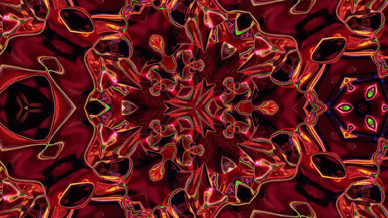 3d elegante abstracto en bucle bg como patrón simétrico ondulado como estructura caleidoscópica con ondas, vidrio líquido multicolor con hermosos colores de gradiente. 4k animado fluido colorido de moda