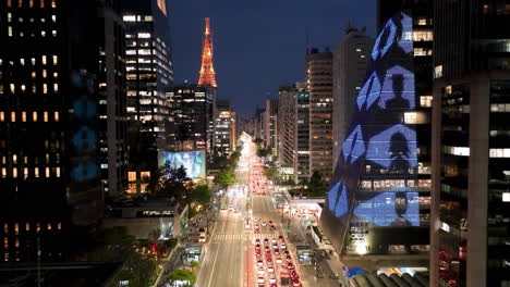 paulista avenue at downtown city sao paulo brazil