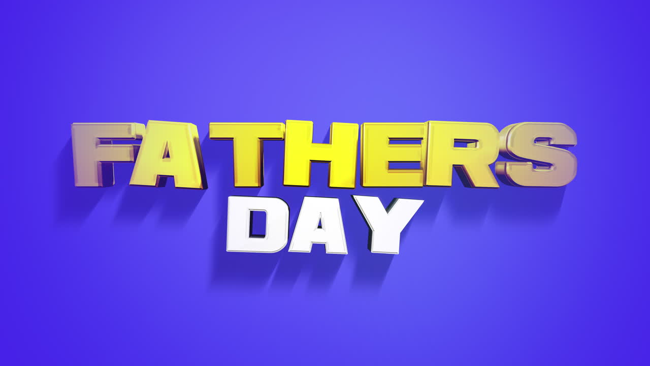 Modern colorful Fathers Day text on fashion blue gradient