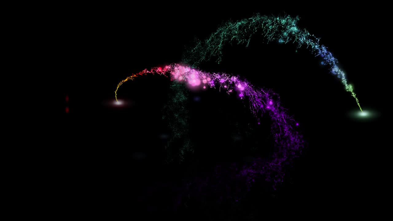 녹색과 보라색 마법 빛 리 반이는 효과