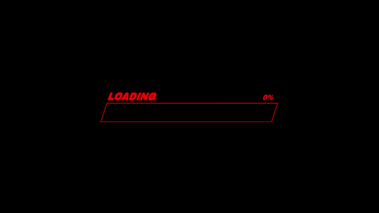 Animation colorful loading bar on black background.