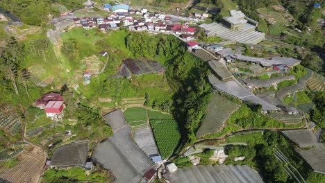 general landscape view of the brinchang district within the cameron highlands area of malaysia