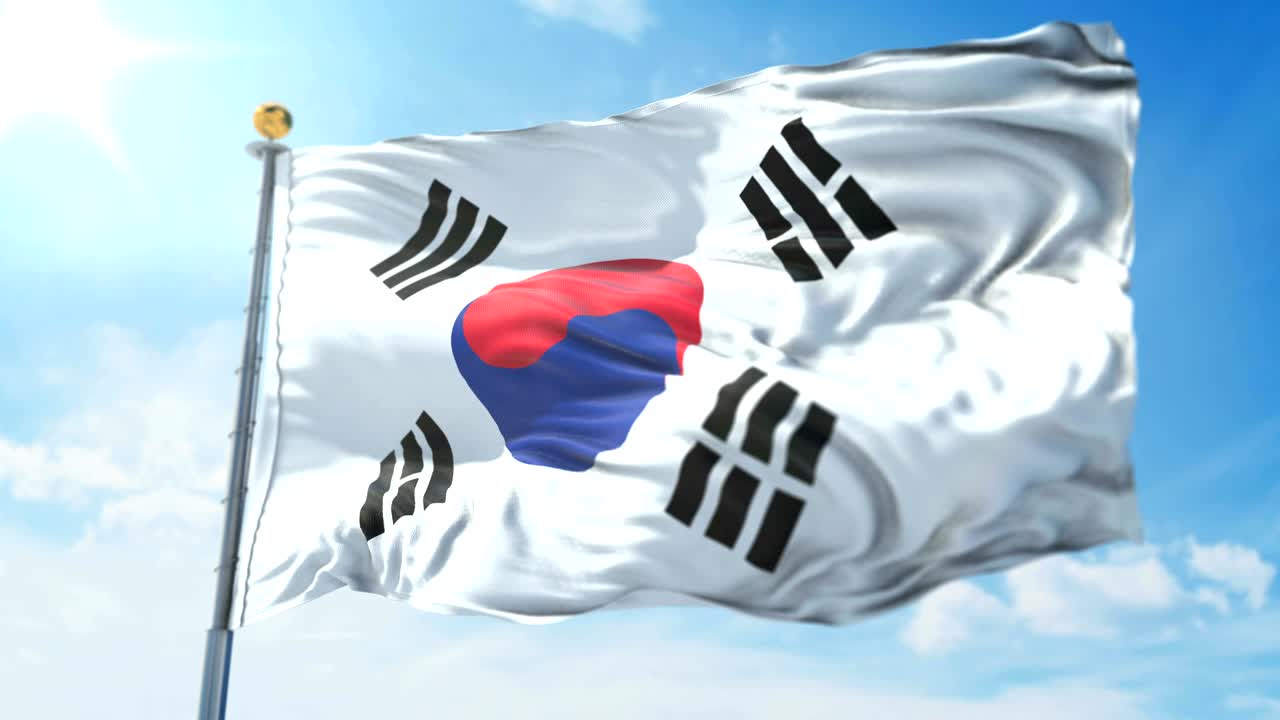 한국 발의 3d 렌더링 영상: 아름다운 섬유 천 줄이 흔들리는 모습