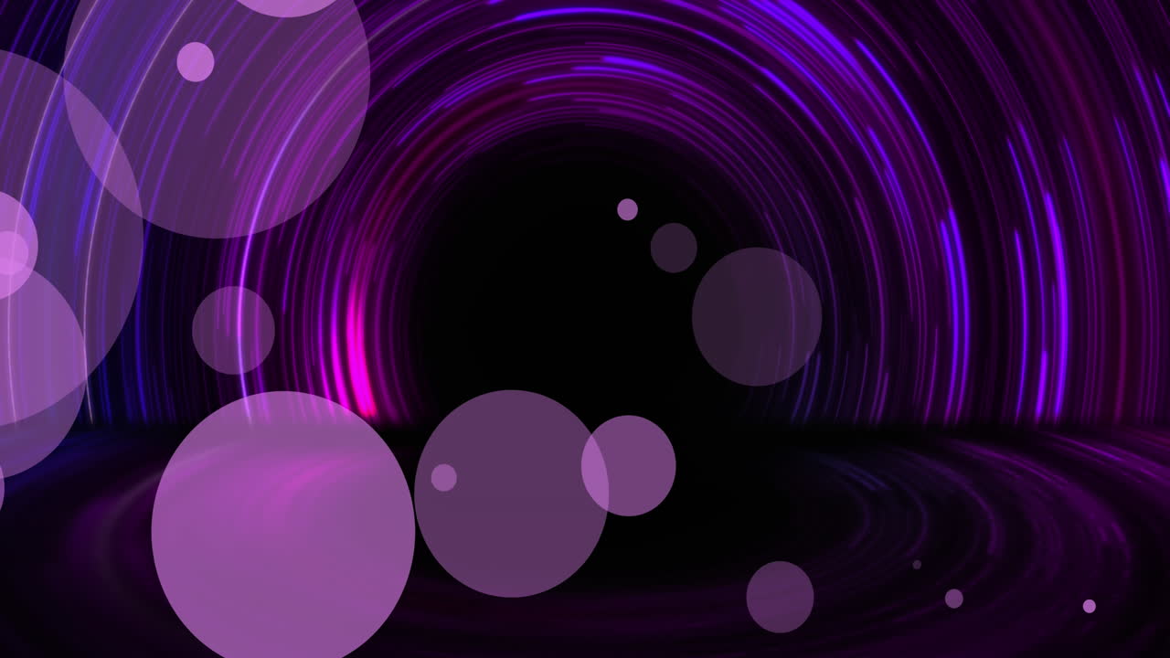 animación de manchas y espiral sobre fondo negro.