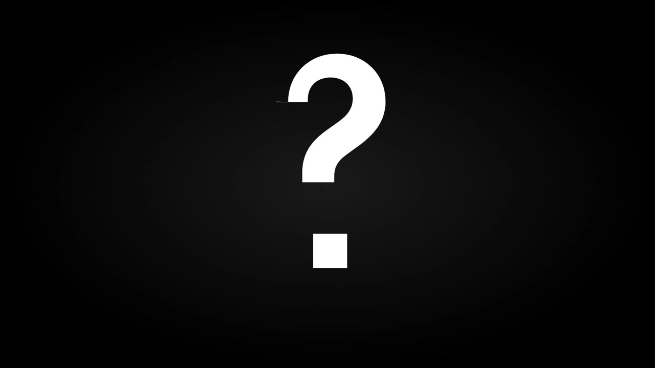 White Question Mark Symbol on Black Background
