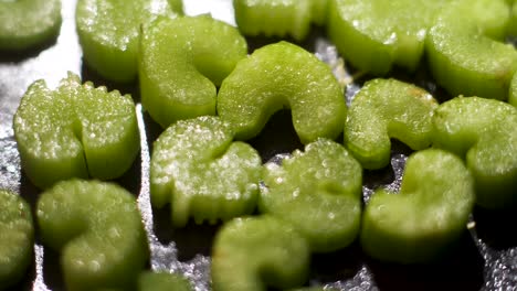 close-up of sliced celery