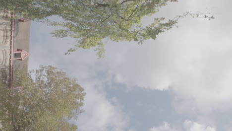 boat in brugge sailing under a weeping willow tree on a sunny day in slowmotion log