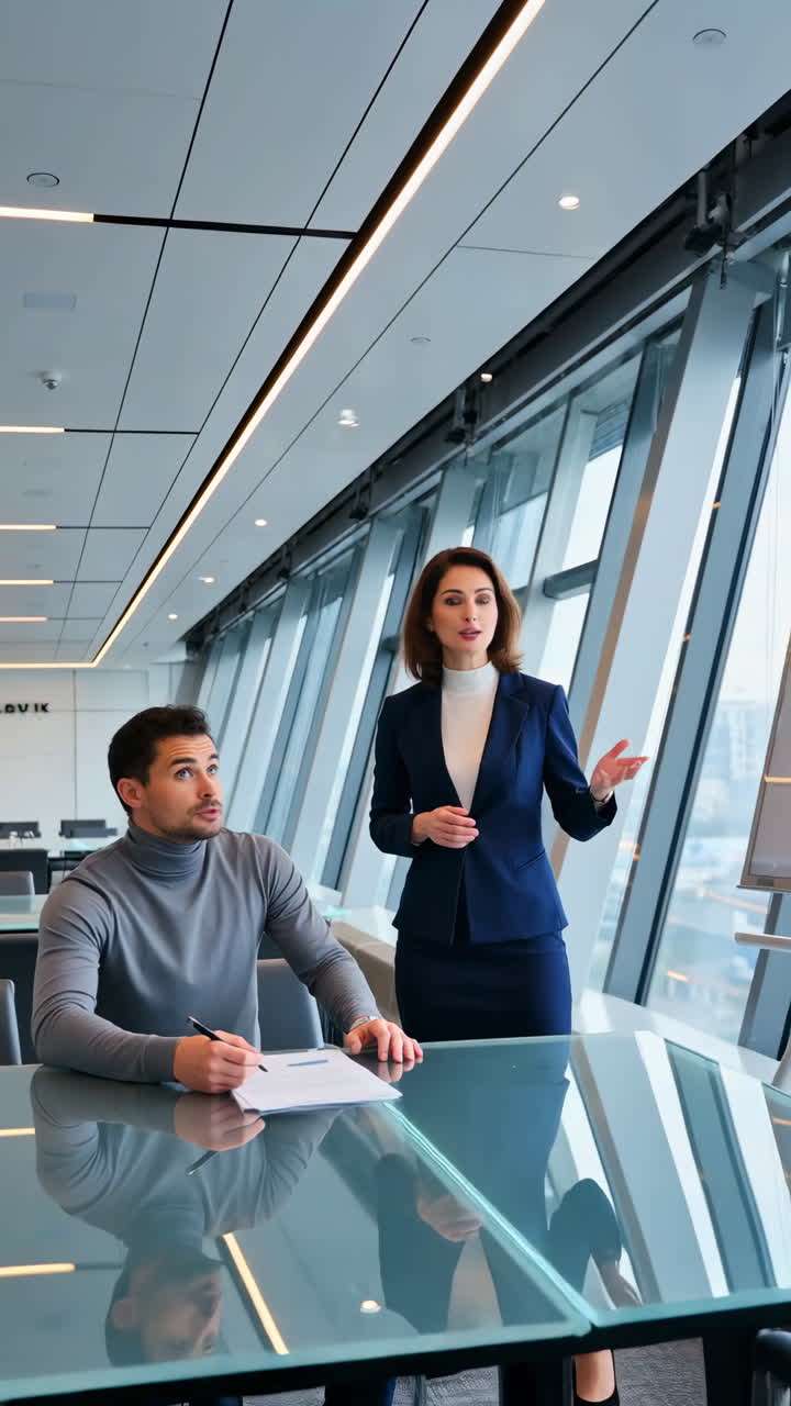 Business professionals in a modern office setting | Premium Stock Video ...
