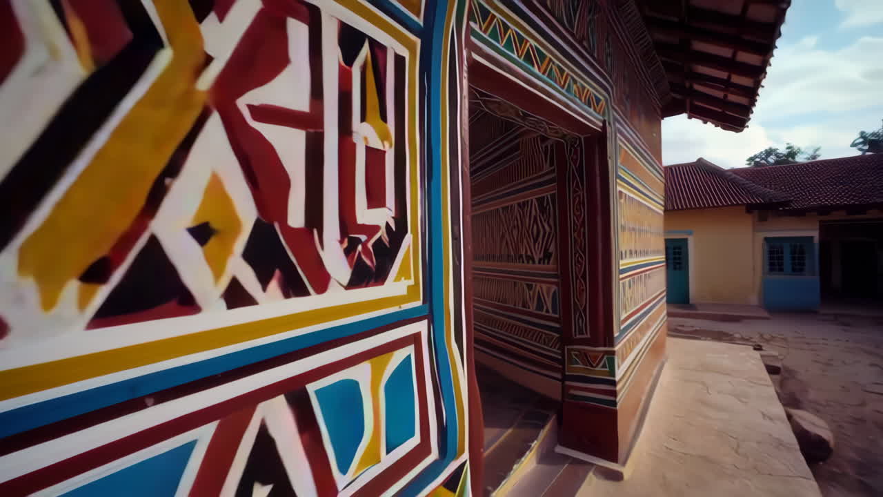 Vibrant Traditional Wall Paintings of a Village House