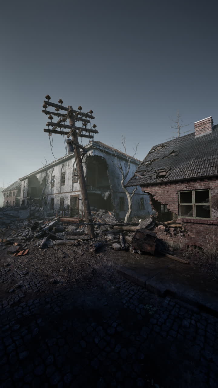 paisaje urbano destruido