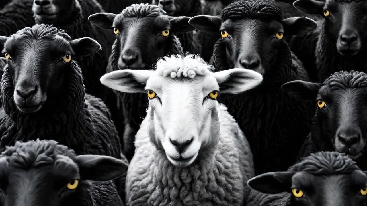 서로 에 서 있는 검은 양