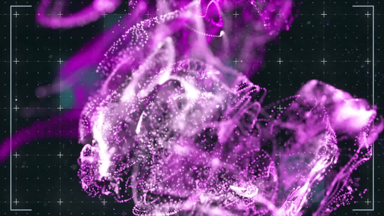 animación de luces brillantes en movimiento y ondas sobre un fondo negro