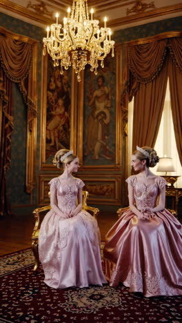 two princesses in a royal palace
