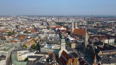 aerial establishing shot of munich, germany