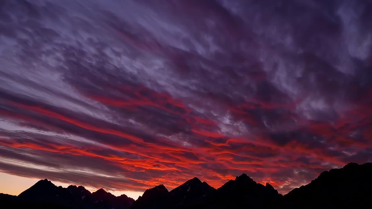 Colorful Sunset over Mountain Peaks