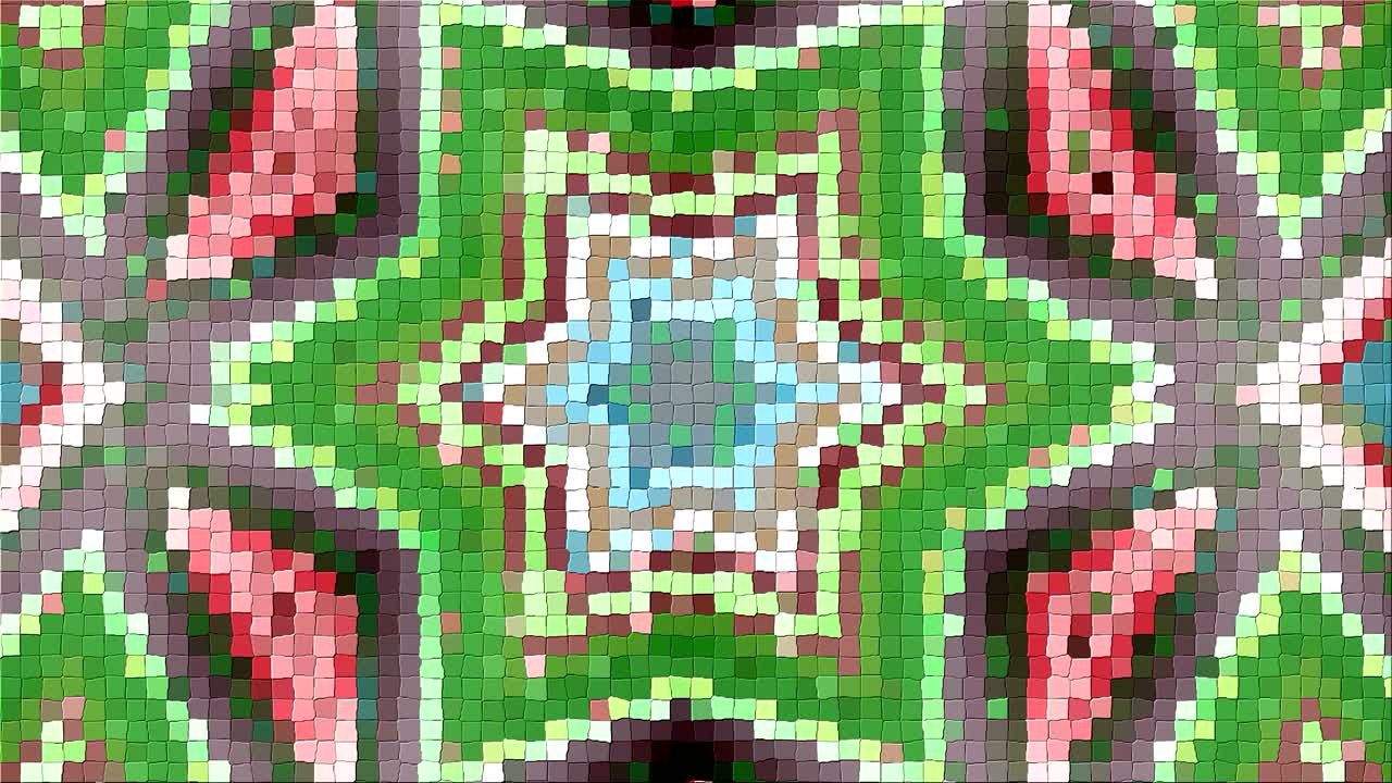 patrón complejo abstracto de un mosaico. dinámica brillante transformación y composición pulsante. en bucle
