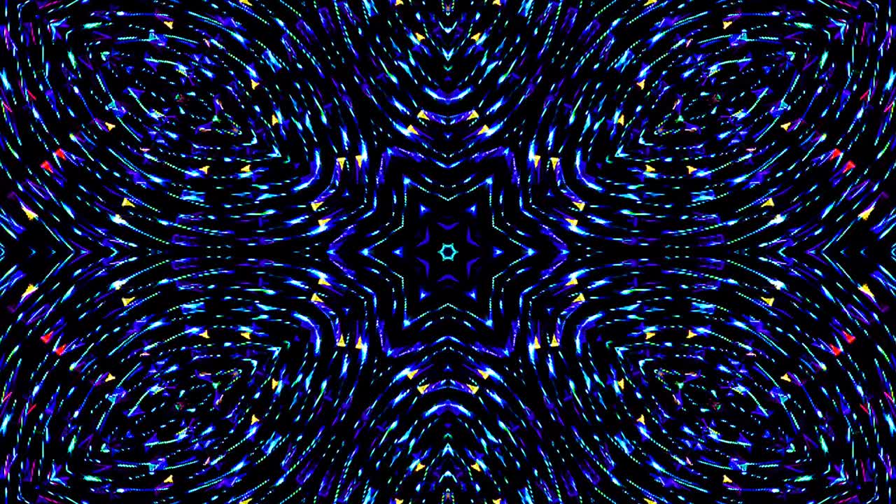 hermoso caleidoscopio abstracto que brilla, una luz radiante que regula los movimientos sutiles