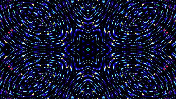 Beautiful abstract kaleidoscope that shines, a radiant light that regulates the subtle movements