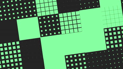 green squares and rectangles form overlapping grid pattern