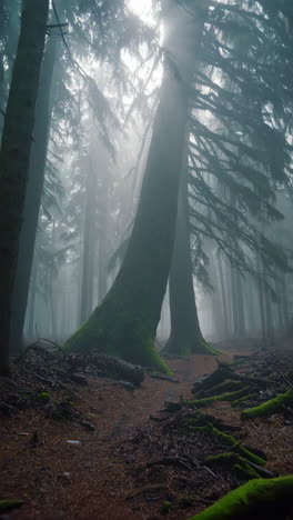camino del bosque de niebla
