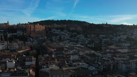 Drone-of-Panorama-Of-Medieval-Town-Of-Granada-In-Andalusia-Region,-Southern-Spain