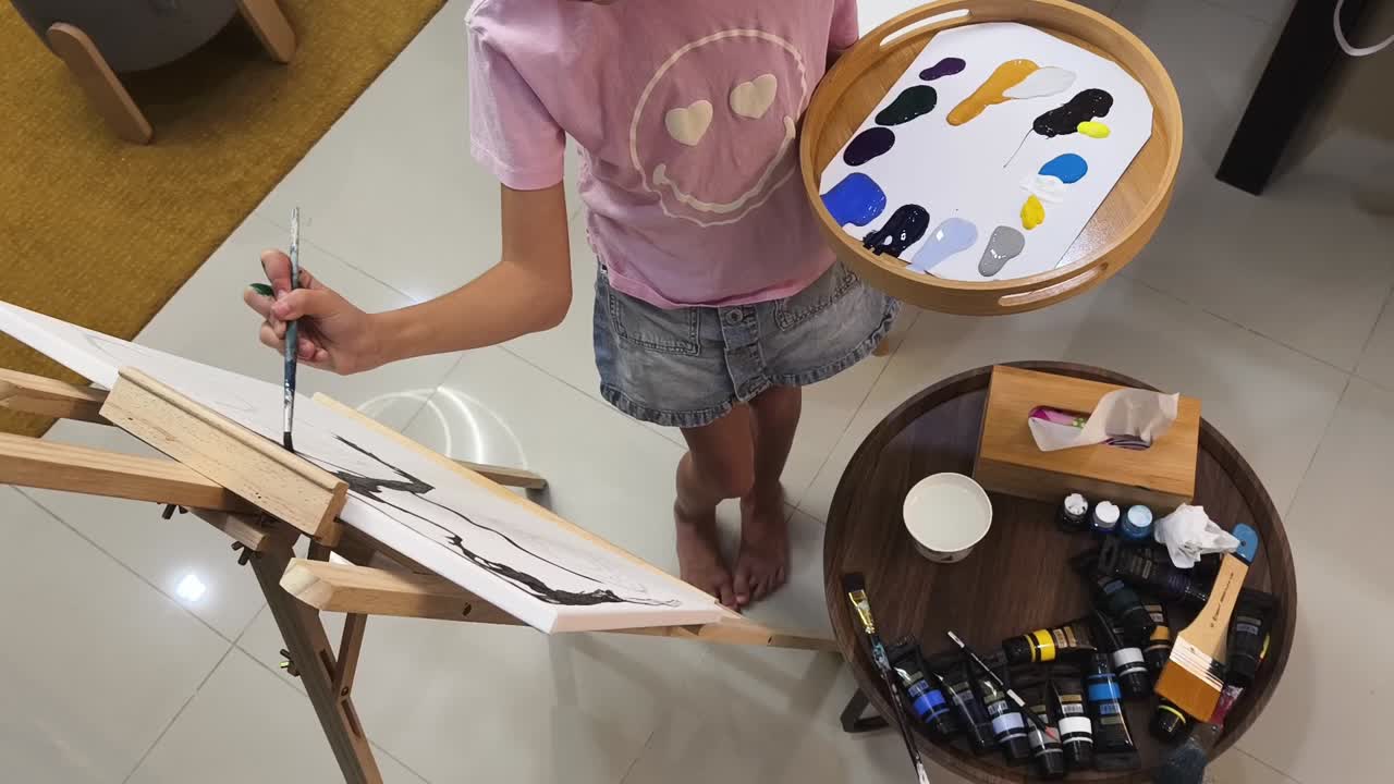 Child Painting Art on Canvas