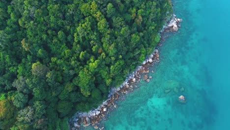 beautiful 4k aerial of the tropical perhentian islands in malaysia