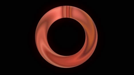 Seamless-loop-rotating-copper-colored-ring-on-black-background