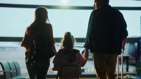 family at the airport