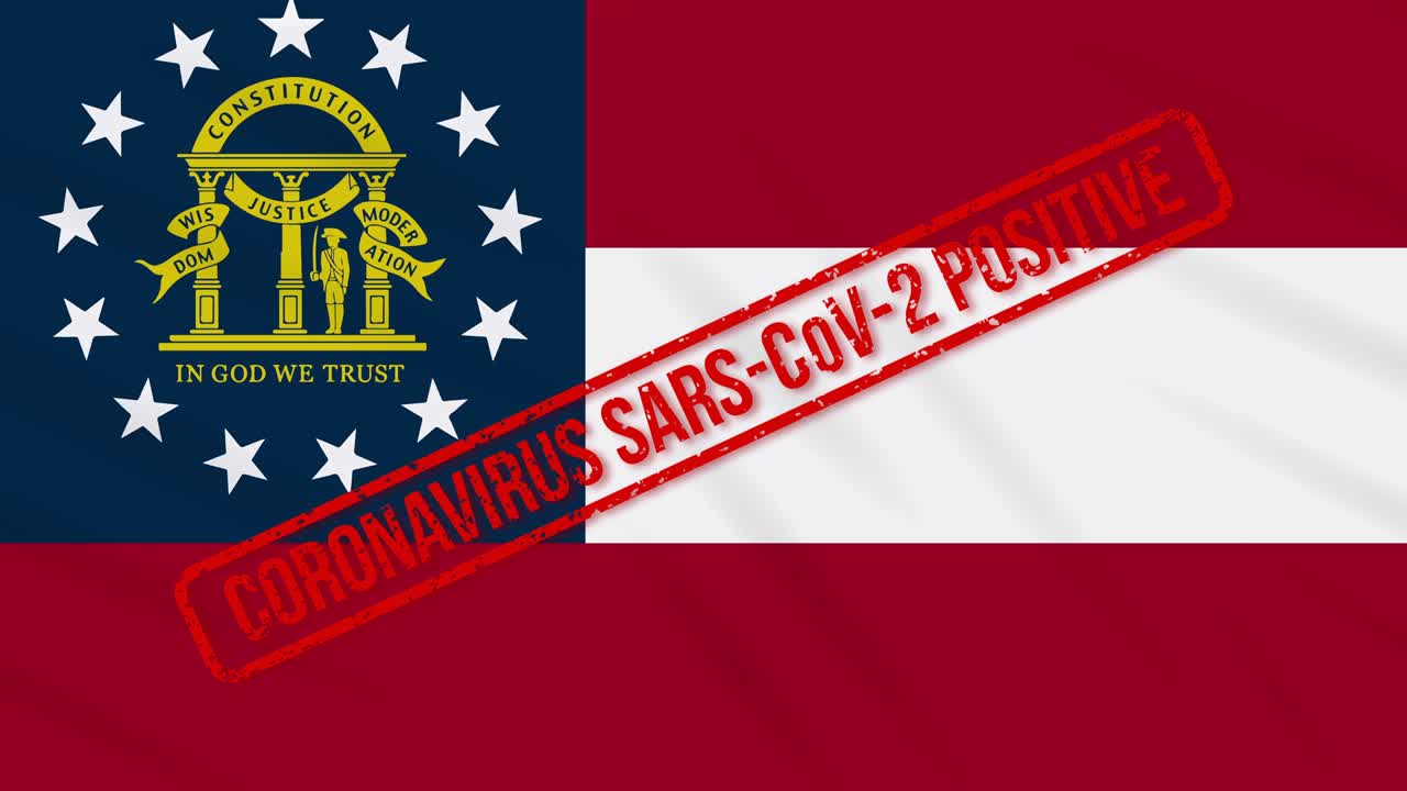 조지아 주 (us) 의 흔들리는 발은 covid-19에 대한 긍정적 인 반응으로 스프됩니다.