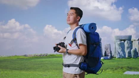 Man Traveler with Camera