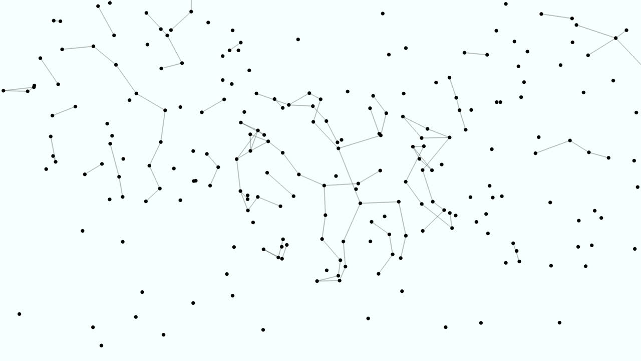 Interconnected network circular dot pattern with lines