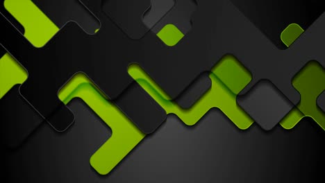 black and green glossy geometric abstract motion background