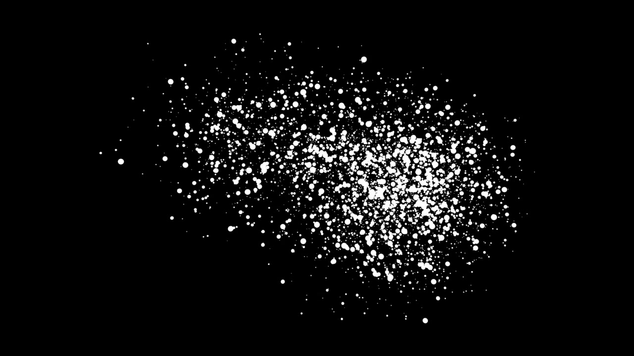 Spruzzata Astratta di Punti Bianchi su Sfondo Nero