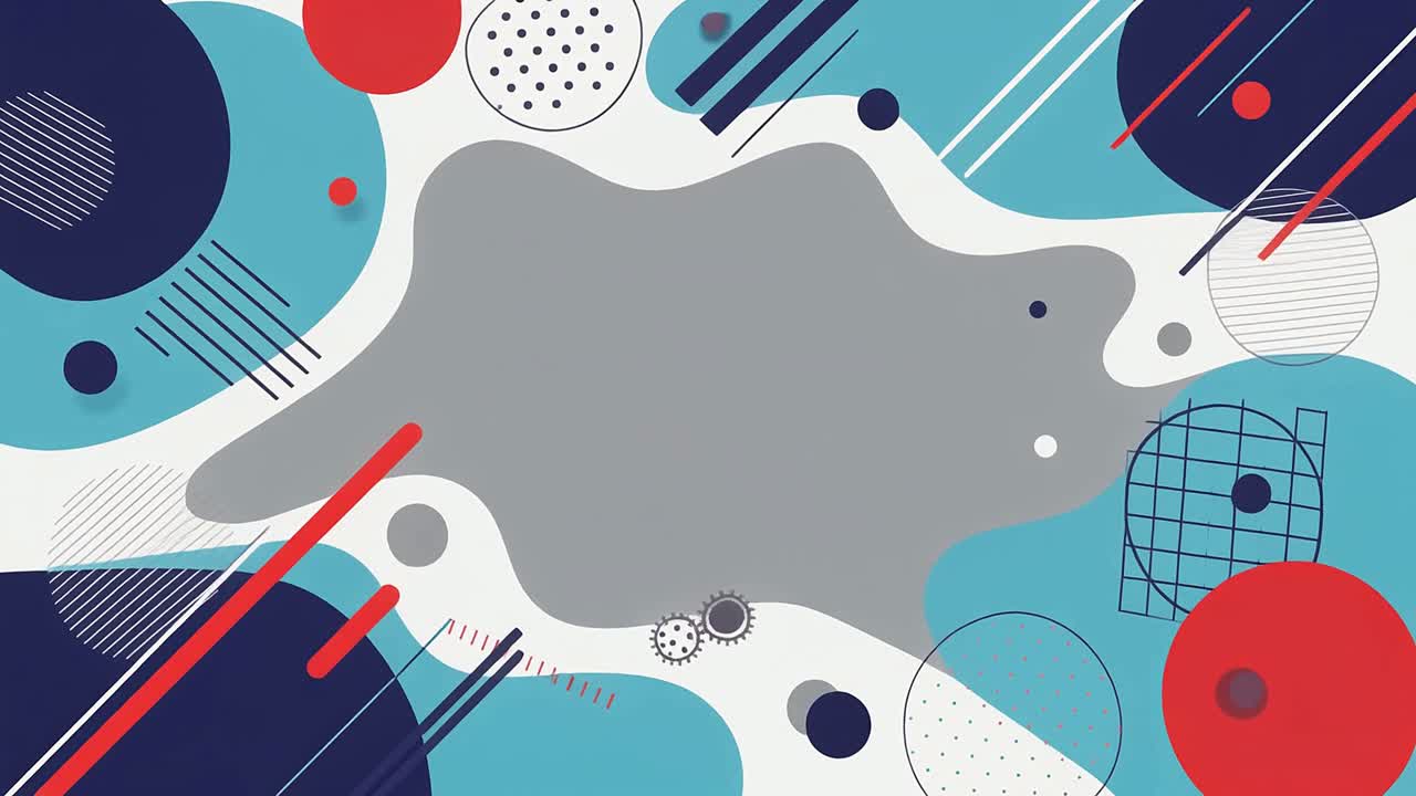 Dynamic Abstract Background with Moving Geometric Shapes and Gears