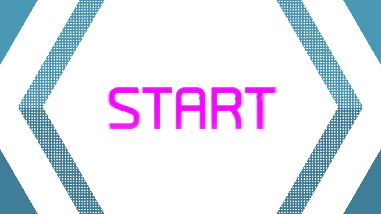 Animation of you start over moving geometrical shapes on blue background