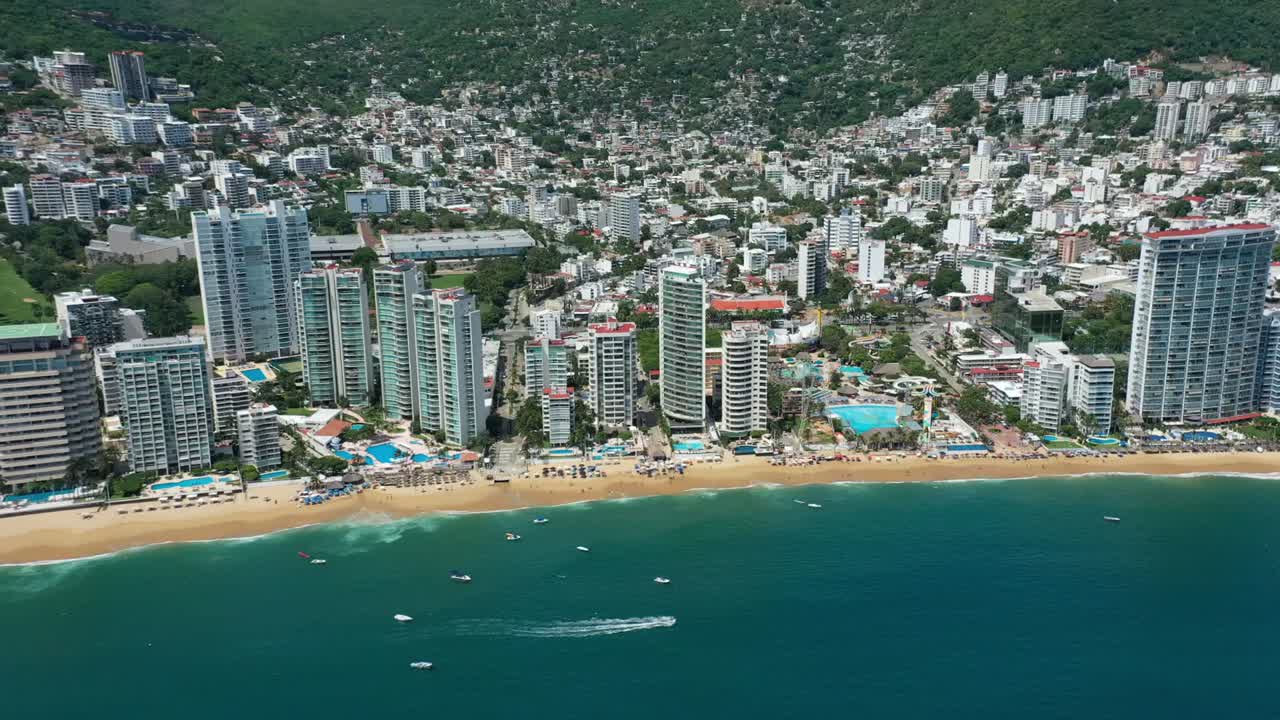 아름 다운 멕시코 시티 해변의 공중 하이퍼 경과 하루에 촬영 설정