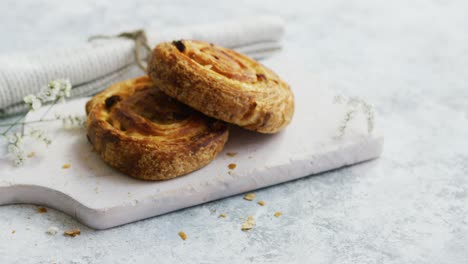 Served-baked-buns-on-white-board