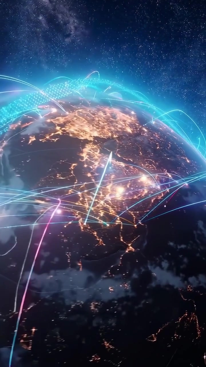 Digitale globale netværksforbindelser over Jorden