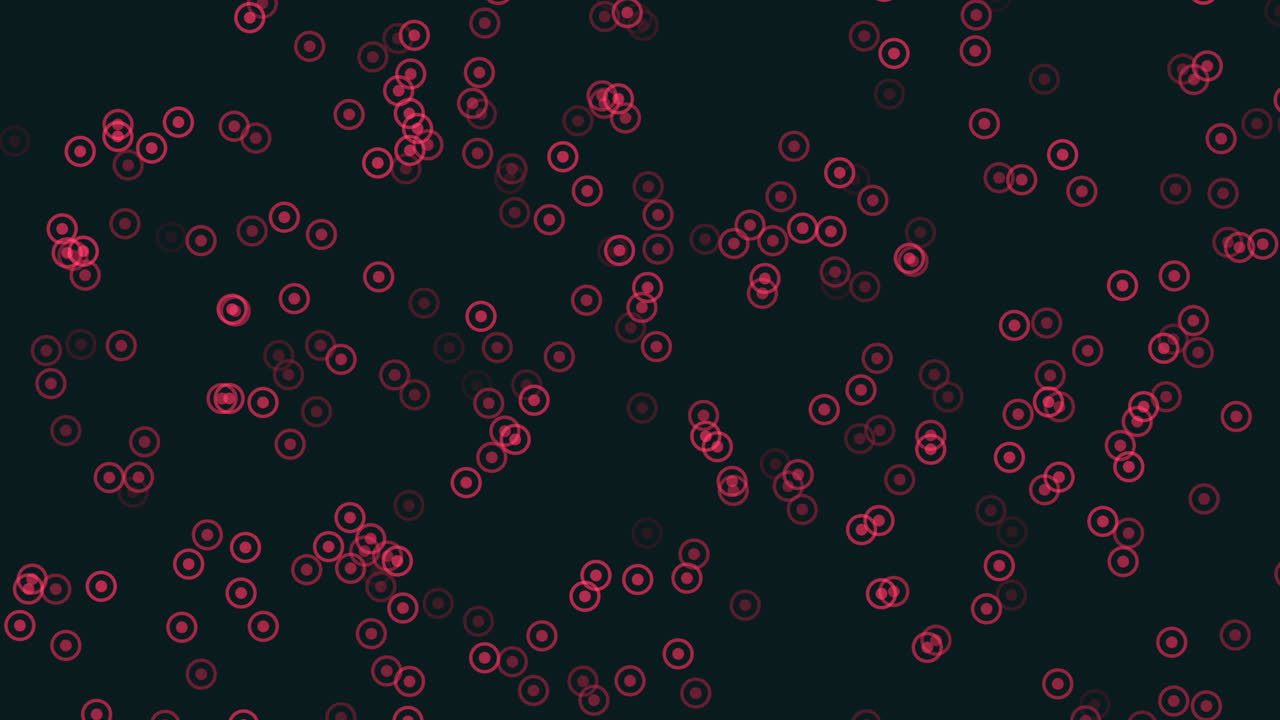 An abstract design featuring a striking circular pattern formed by various colored dots of different sizes, set against a black backdrop for a visually captivating effect