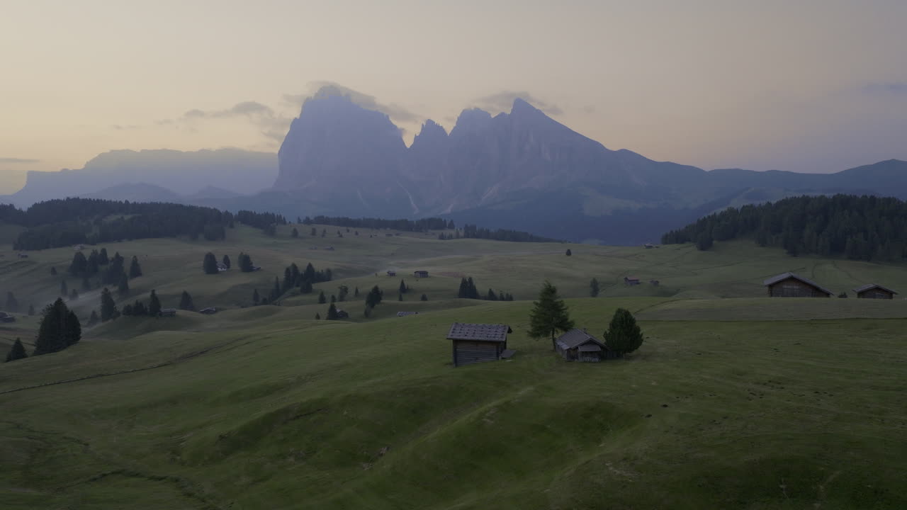 Alpine Meadow at Sunrise/Sunset with Mountain Range