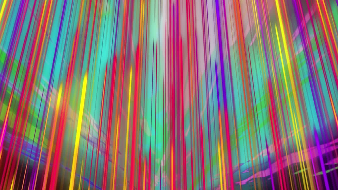 animación de líneas de neón multicolores que se mueven en bucle sin costuras sobre senderos de luz