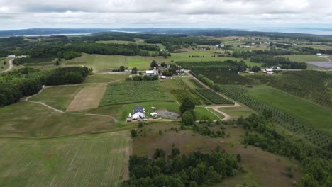 aerial shot of wedding venue in the summer