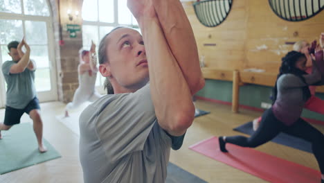 yoga class in studio