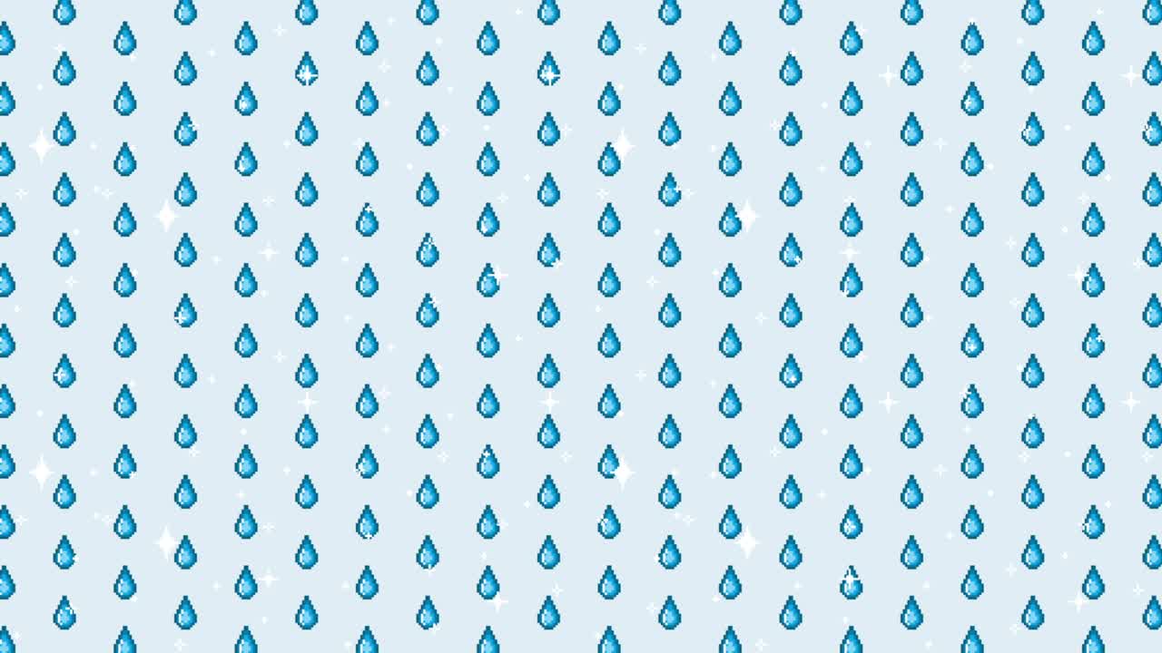 Pixel Art Raindrops Pattern