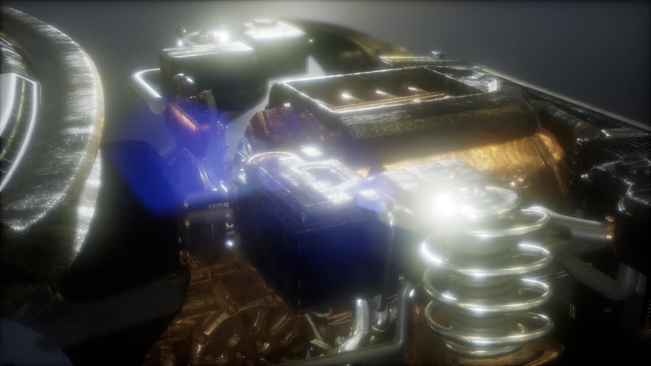 motor y otras partes visibles en el coche